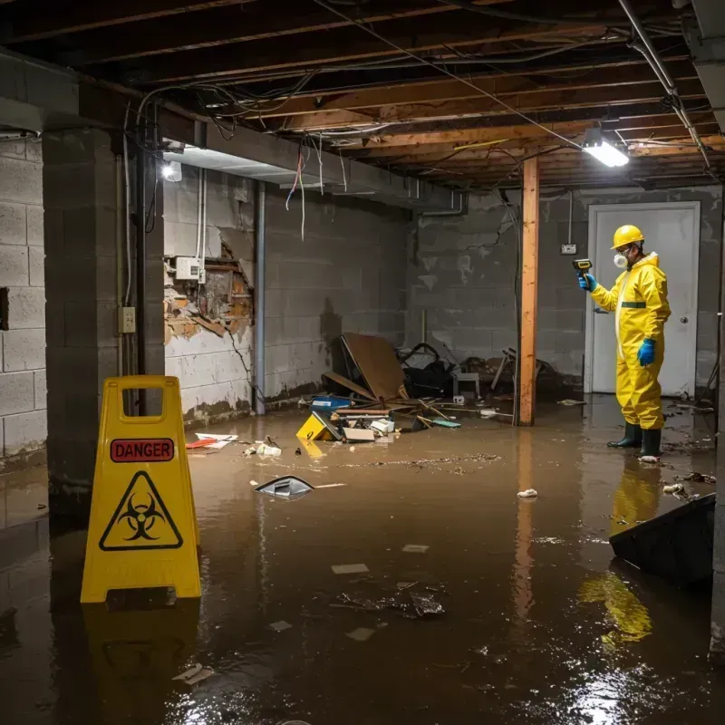 Flooded Basement Electrical Hazard in Winchester Center, CT Property